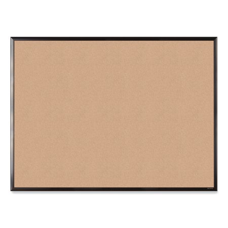 U BRANDS Cork Bulletin Board with Aluminum Frame, 47 x 35, Natural Surface, Black Frame 050U00-01
